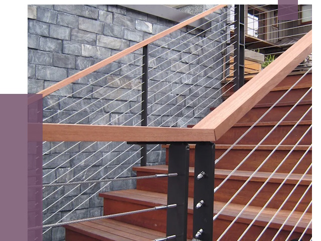 Тросовые перила под ключ в Железногорске от 7856 руб.