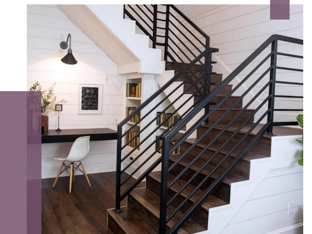Перила для лестницы в доме в Железногорске от 7494 руб. — ПРОЛЁТ-Жлр