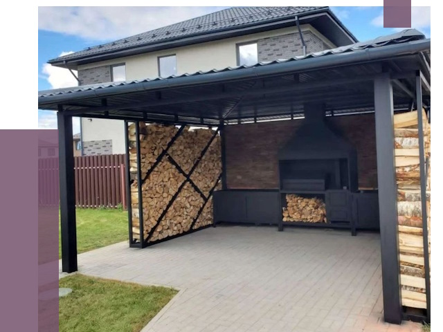 Навесы для барбекю в Железногорске от 12870 руб. под ключ | ПРОЛЁТ-Жлр