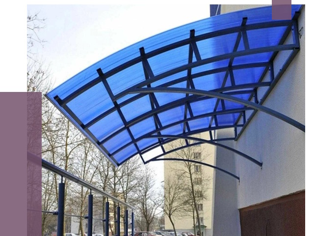 Козырьки из поликарбоната в Железногорске от 4342 руб. под ключ | ПРОЛЁТ-Жлр