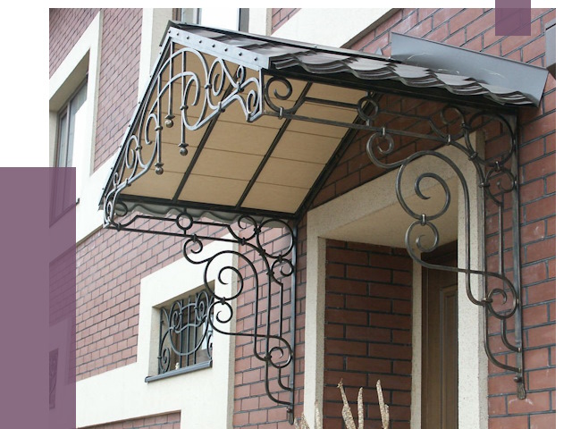 Двускатные козырьки в Железногорске под ключ от 12921 руб.